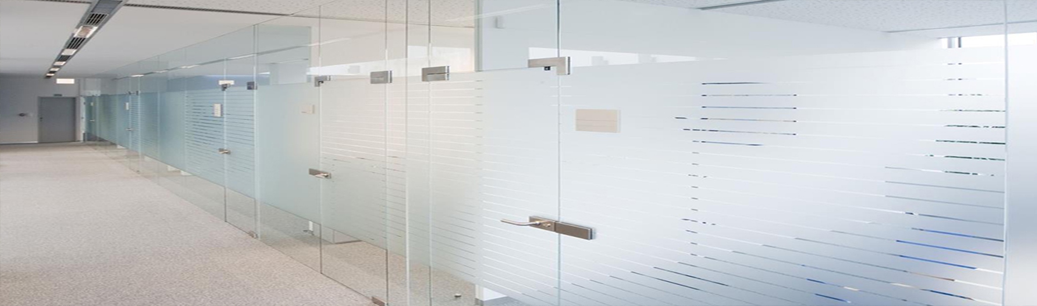Glass Sandblasting for Office Partition